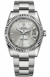 Rolex Day-Date 36 Silver Dial White Gold Watch 118239-0124