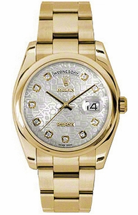 Rolex Day-Date 36 Silver Diamond Jubilee Watch 118208