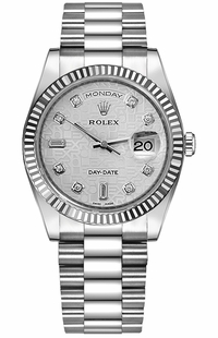 Rolex Day-Date 36 Silver Jubilee Diamond Dial Gold Watch 118239-0092