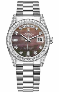 Rolex Day-Date 36 Solid 18K White Gold Diamond Watch 118389-0010