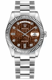 Rolex Day-Date 36 Solid 18K White Gold Watch 118239