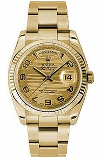 Rolex Day-Date 36 Solid 18K Yellow Gold Champagne Dial Watch 118238
