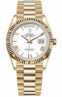 Rolex Day-Date 36 White Dial President Bracelet Unisex Watch 128238-0113