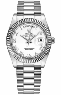 Rolex Day-Date 36 White Roman Numeral Gold Watch 118239-0077