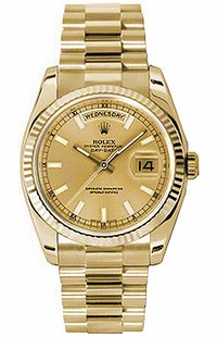 Rolex Day-Date 36 Yellow Gold Luxury Watch 118238-0103