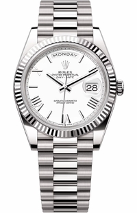 Rolex Day-Date 40 18k White Gold White Dial Men's Watch 228239-0046