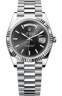 Rolex Day-Date 40 Bright Black Index Dial Platinum Men's Watch 228236-0003