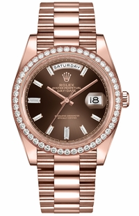 Rolex Day-Date 40 Diamond Hour Markers Men's Watch 228345RBR-0006