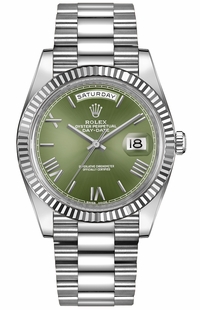 Rolex Day-Date 40 Green Dial White Gold Men's Watch 228239-0033