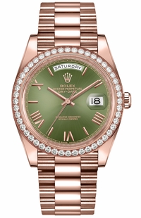 Rolex Day-Date 40 Olive Green Dial Men's Watch 228345RBR-0011