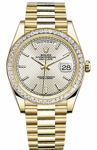 Rolex Day-Date 40 Silver Dial Men's Gold Watch 228398TBR-0005