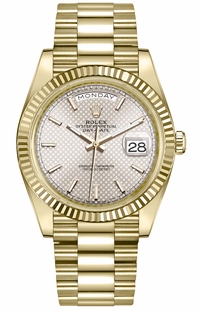 Rolex Day-Date 40 Silver Dial Solid Gold Watch 228238-0008