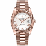 Rolex Day-Date 40 White Dial Fluted Bezel Men's Watch 228235-0032