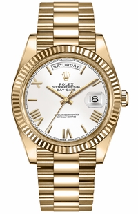 Rolex Day-Date 40 White Dial Gold Men's Watch 228238-0042