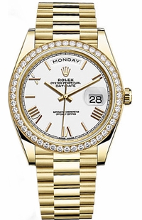 Rolex Day-Date 40 White Dial Gold Men's Watch 228348RBR-0034