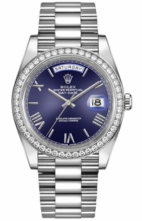 Rolex Day-Date 40 White Gold Diamond Bezel Men's Watch 228349RBR-0005