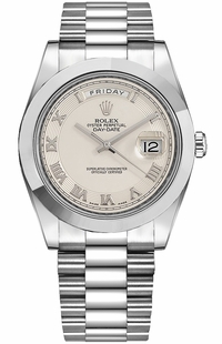 Rolex Day-Date 41 Ivory Dial Platinum Watch 218206