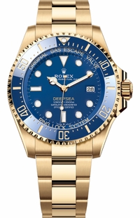 Rolex Deepsea 18k Yellow Gold Blue Ceramic Bezel Men's Watch 136668LB-0001