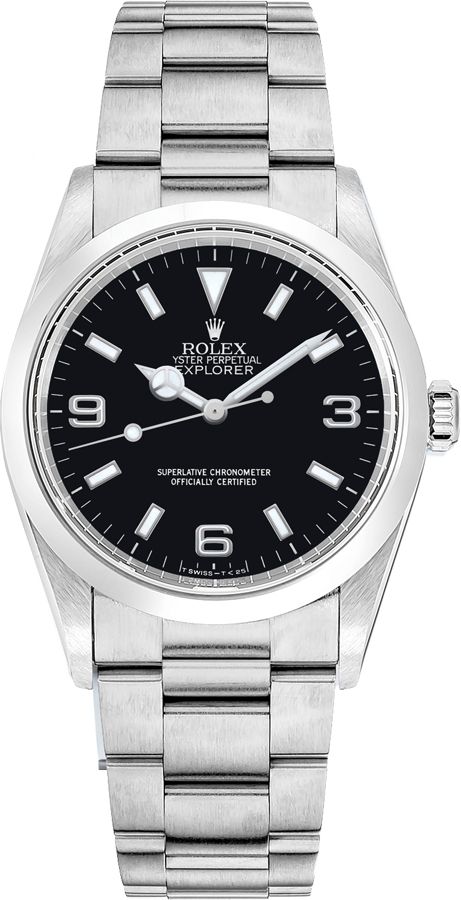 Rolex Explorer Black Dial 36mm Steel Men's Watch 114270