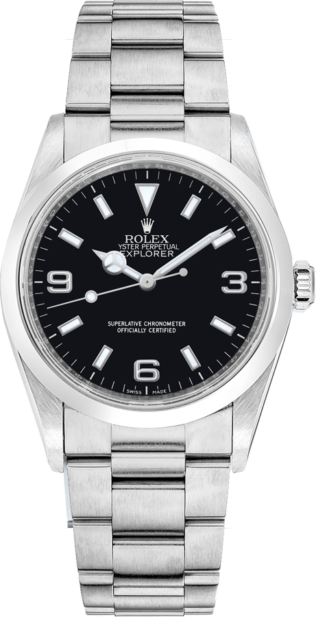 Sump Specialisere Sociale Studier Rolex Explorer Black Dial 36mm Steel Men's Watch 114270