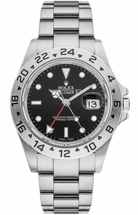 Rolex Explorer II GMT Stainless Steel Black Dial Men's Watch 16570