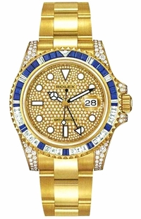Rolex GMT-Master II Diamond Gold Watch 116758SAPV