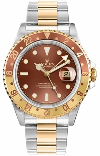 Rolex GMT-Master II Root Beer Gold & Steel Men's Watch 16713