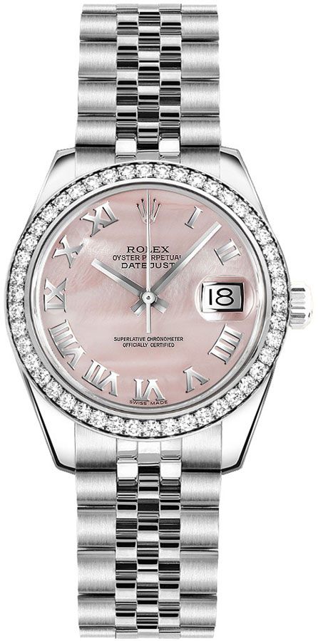 179384 Rolex Lady-Datejust 26 Pink Mother of Pearl Women's Watch