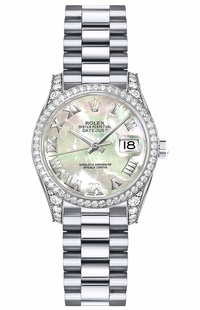 Rolex Lady-Datejust 26 18k White Gold Women's Gold Watch 179159