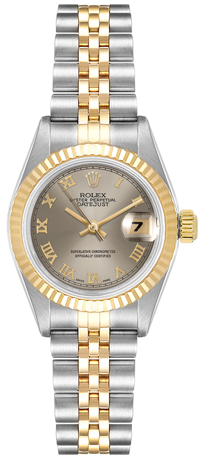 ROLEX DATEJUST 69173 3コマ② Rolex Ladies Datejust 69173 Two-Tone Green Diamond Dial & Bezel