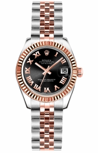 Rolex Lady-Datejust 26 Black Dial Women's Watch 179171