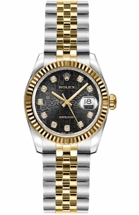 Rolex Lady-Datejust 26 Black Dial Women's Watch 179173