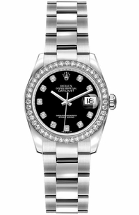Rolex Lady-Datejust 26 Black Dial Women's Watch 179384-0002