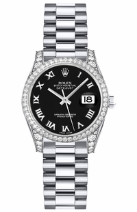 Rolex Lady-Datejust 26 Black Roman Numeral Women's Watch 179159