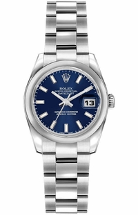 Rolex Lady-Datejust 26 Blue Dial Women's Watch 179160