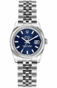 Rolex Lady-Datejust 26 Blue Dial Women's Watch 179160