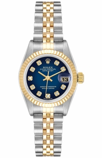Rolex Lady-Datejust 26 Blue Diamond Dial Two-Tone Women's Watch 79173