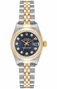 Rolex Lady-Datejust 26 Blue Diamond Dial Two-Tone Women's Watch 79173