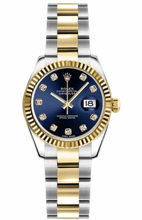 Rolex Lady-Datejust 26 Blue Diamond Dial Watch 179173