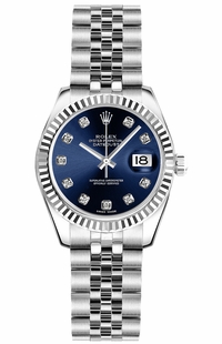 Rolex Lady-Datejust 26 Blue Diamond Dial Watch 179174-0011