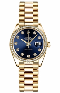 Rolex Lady-Datejust 26 Blue Diamond Dial Women's Watch 179138