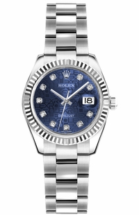 Rolex Lady-Datejust 26 Blue Diamond Jubilee Dial Watch 179174