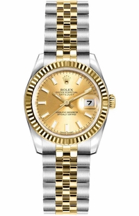 Rolex Lady-Datejust 26 Champagne Dial Jubilee Bracelet Women's Watch 179173