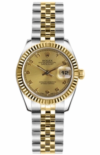 Rolex Lady-Datejust 26 Champagne Dial Watch 179173