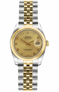 Rolex Lady-Datejust 26 Champagne Dial Women's Watch 179163