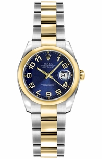 Rolex Lady-Datejust 26 Concentric Circle Blue Dial Women's Watch 179163