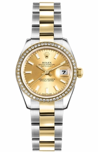 Rolex Lady-Datejust 26 Diamond Bezel Automatic Women's Watch 179383