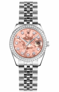 Rolex Lady-Datejust 26 Diamond Bezel Stainless Steel Watch 179384