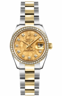 Rolex Lady-Datejust 26 Diamond Gold & Steel Watch 179383