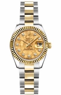 Rolex Lady-Datejust 26 Diamond Oyster Bracelet Women's Watch 179173